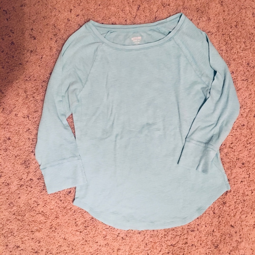 Mossimo teal blue three quarter sleeve shirt